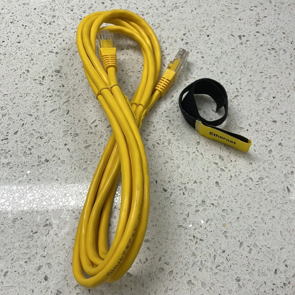 Comcast Yellow Ethernet Cable With Velcro Wire Secure Loop Included